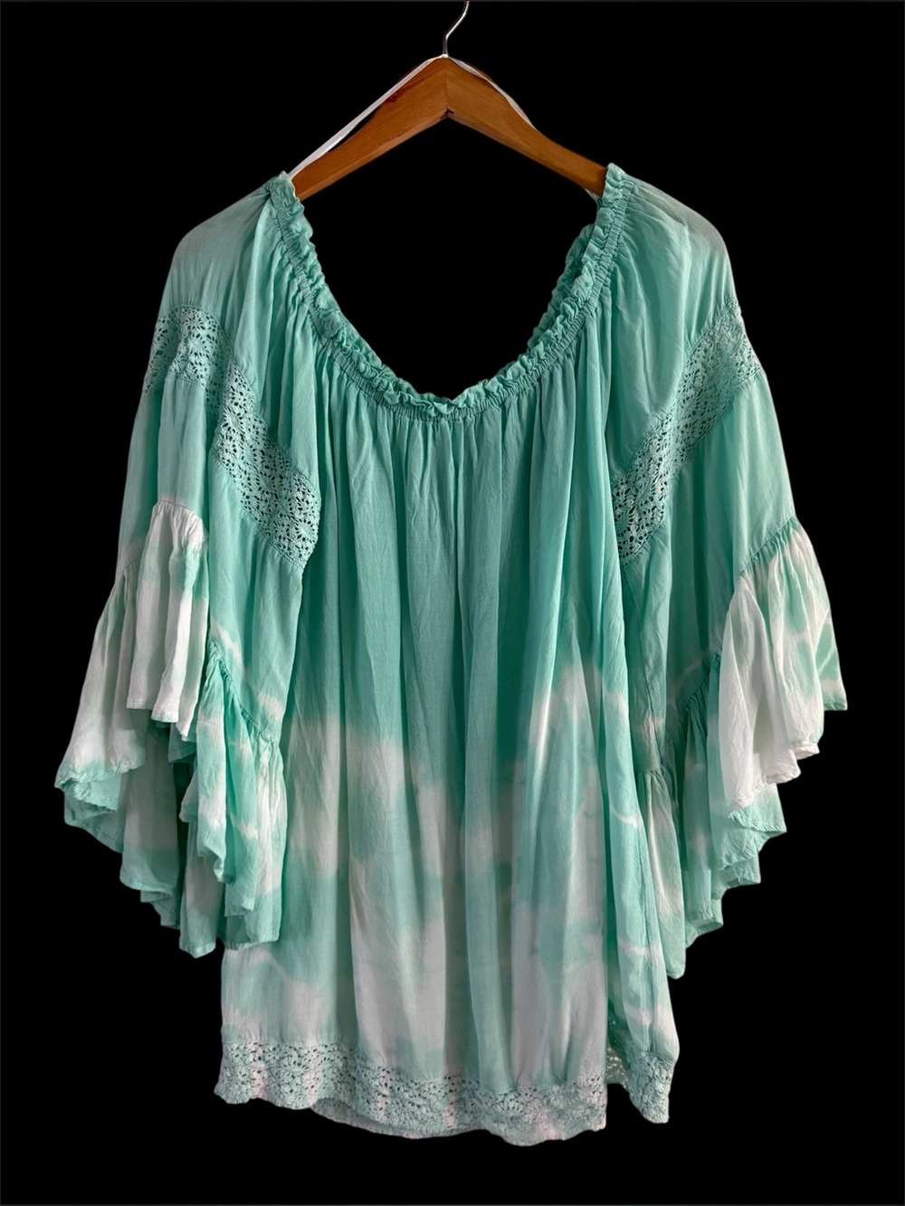 Surf Gypsy Mint and White Tie-Dye Boho Tunic